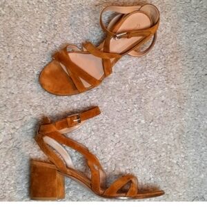 GIANVITTO ROSSI CAMEL BROWN SUEDE Sandals Size 8